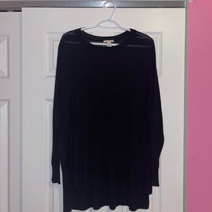 Black Long Sleeve Tee- Sheer